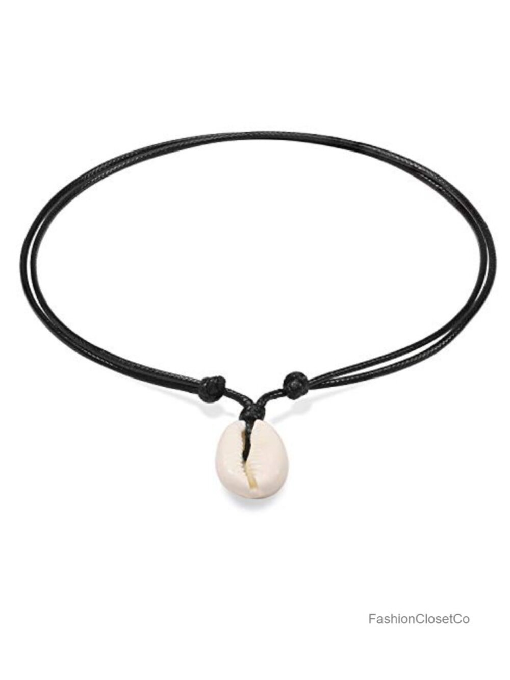 Handmade Cowrie Shell Choker Necklace Adjustable Wax Cord Boho Beach Jewelry